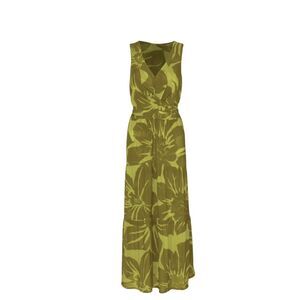 CAbi Olive Green Floral Maxi Dress